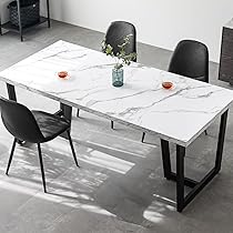 Amazon｜モダンデコ ダイニングテーブル 4人掛け 大理石調 幅